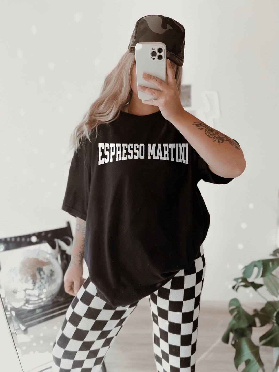 Espresso Martini Tshirt, Oversized Happy Hour Cocktail Shirt, Tini
