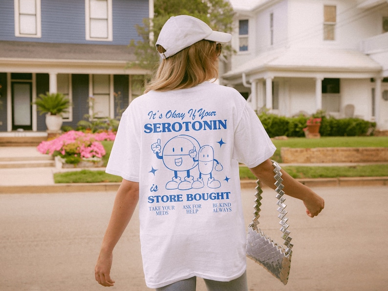 Anxiety Shirt, Mental Health Hoodie, Be Kind to Your Mind Crewneck, Self Care Shirt, Store Bought Serotonin Shirt, You Are Enough Shirt, 988 image 1