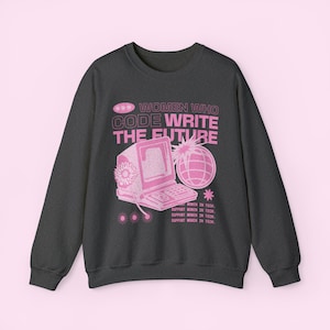 Baddies in Computer Science Sweatshirt, Women in Computer Science Crewneck, Coder Girl Sweatshirt, Women in Tech Funny Gift, Y2K Cybergirl Dark Heather
