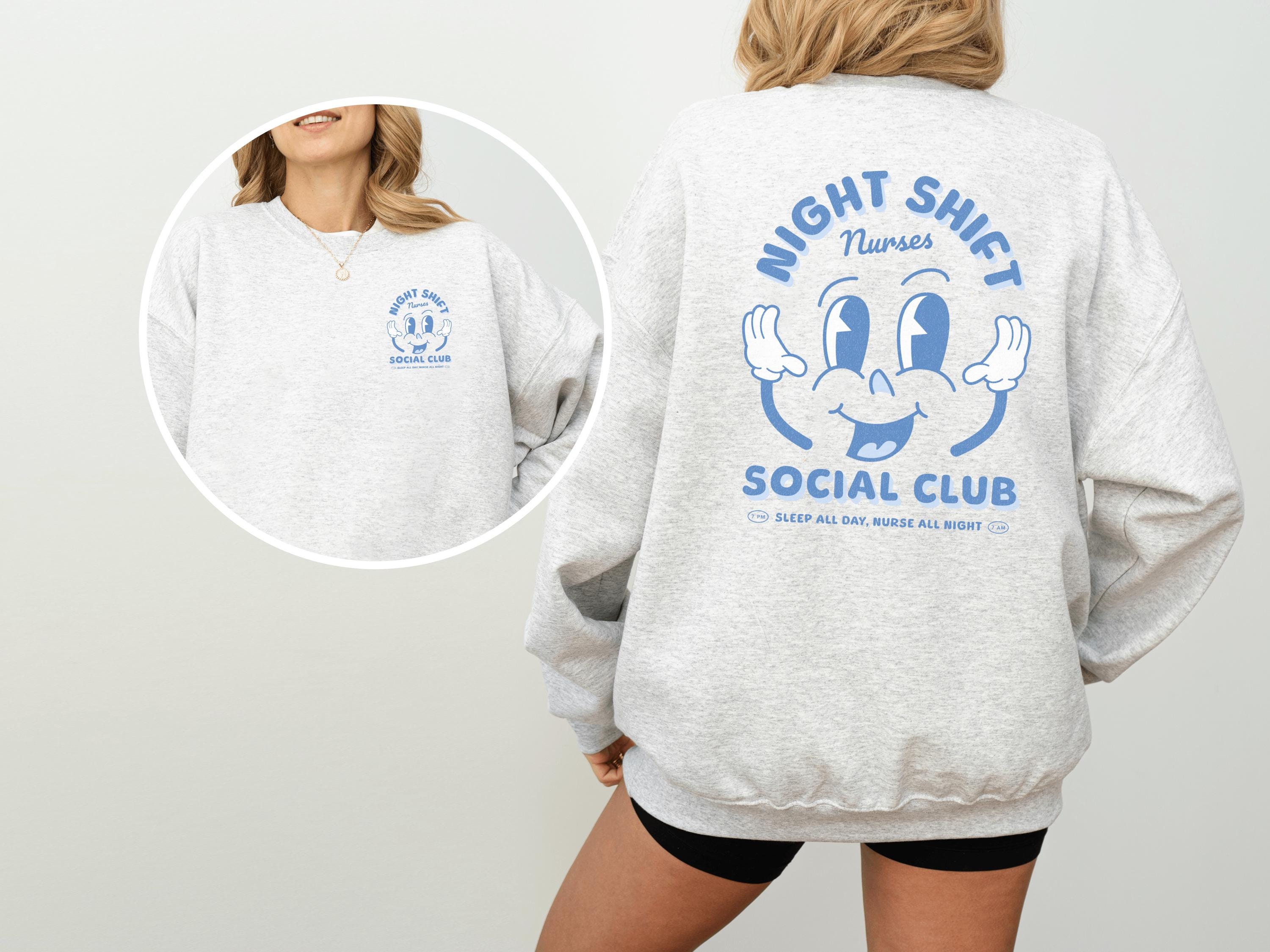 Night Shift Nurse Crewneck, Retro Night Shift RN Sweatshirt, BSN