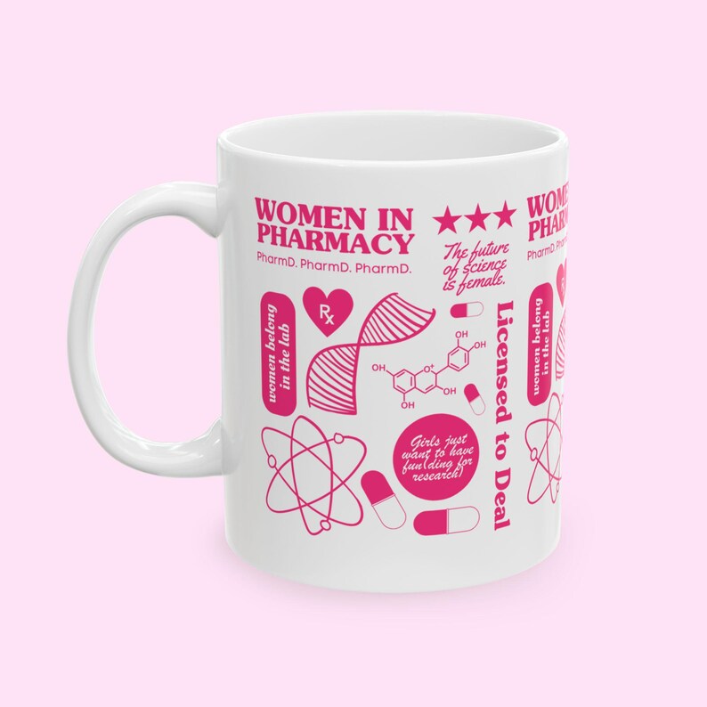Women in Pharmacy Mug, PharmD Gift, Doctor of Pharmacy Graduation Gift, Licensed to Deal RX Mug, Gift for Pharmacist, Women in STEM Mug image 2