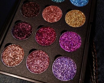 32 Farben Glitzer Lidschatten Palette – Mit Pinseln & Spiegel, Für Festival, Party & Make-up