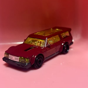 1:64 Loose Hot Wheels - Volvo 240 Drift Wagon - Red, Yellow, and Black