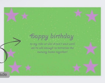 Birthday card verjaardagskaart stars sterren