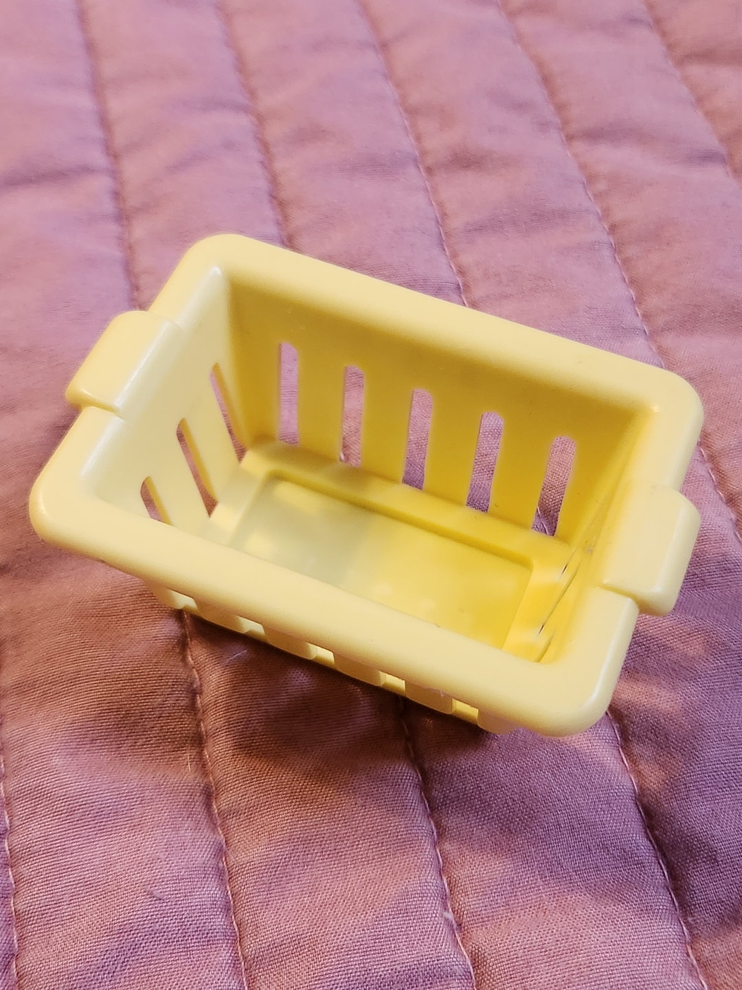 Vintage Fisher Price Dollhouse Furniture Yellow Basket Etsy