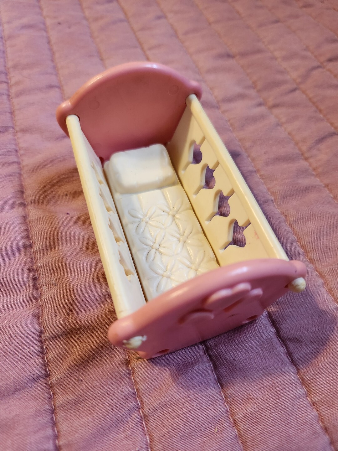 Vintage Fisher Price Dollhouse Furniture Baby Cradle Etsy
