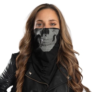 Crânio humano (reflexo de luz) Bandana Tube | Polainas de pescoço para homens e mulheres | Máscara Facial Bandana | Algodão leve