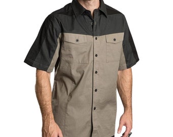 Plain Back Mechanics Shirt | No Graphic | Ventilation Mesh | Industrial Short Sleeve Work Shirt