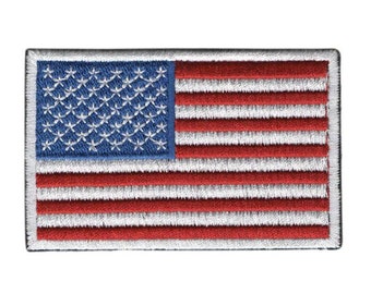 2 Stück USA Reflektierende Flagge Patch Amerikanische