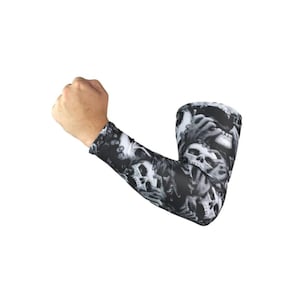 Evil Skulls Arm Sleevz Soaker | Hi-Tech Soaker Fabric | Moisture Wicking Compression Arm Sleeves