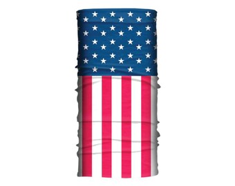 Distressed Flag Bandana Tube Soaker Series Ez Tube | Neck Gaiter for Men and Women | Bandana Face Mask | Hi-Tech Soaker Fabric