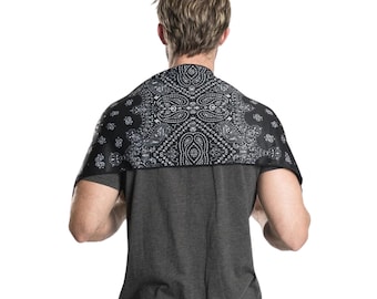 Black Paisley Flag Cooling Towel 40”x12” | Soak in Cold Water to Activate Super Cooling Technology | Use Dry or Wet