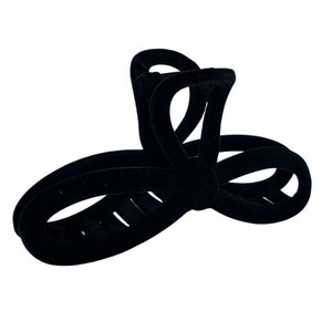 Elegante schwarze Samt-Haarklammer - Multipack von 6, langlebiger 12-cm-Griff (6 Stück)