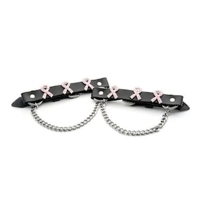 Cancer Awareness Boot Straps | Made of High Grade Leather | Handcrafted with Metal | Bracelet Set