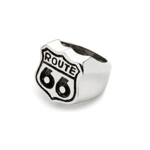 Route 66 Ring Stainless Steel | Route 66 Sign Design | 316L Stainless Steel Ring | Masculine Rings for Men | Gift for Biker