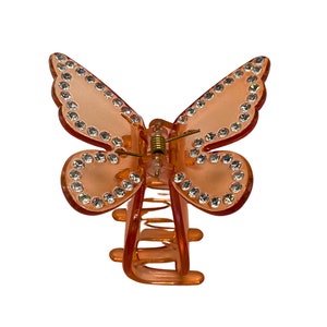 Sparkling Purple Butterfly Hair Clips with Gem Accents - 2.5&quot; x 2&quot; - Pack of 6