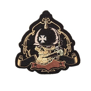 Badass Biker Patch | Patch Glue on back 6.25&quot;x6.5&quot; | Embroidered Patch Rockabilly Biker Punk Patch