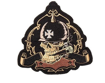 Badass Biker Patch | Patch Glue on back 6.25"x6.5" | Embroidered Patch Rockabilly Biker Punk Patch