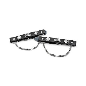 Live to Ride Boot Straps | Made of High Grade Leather | Handcrafted with Metal | Bracelet Set