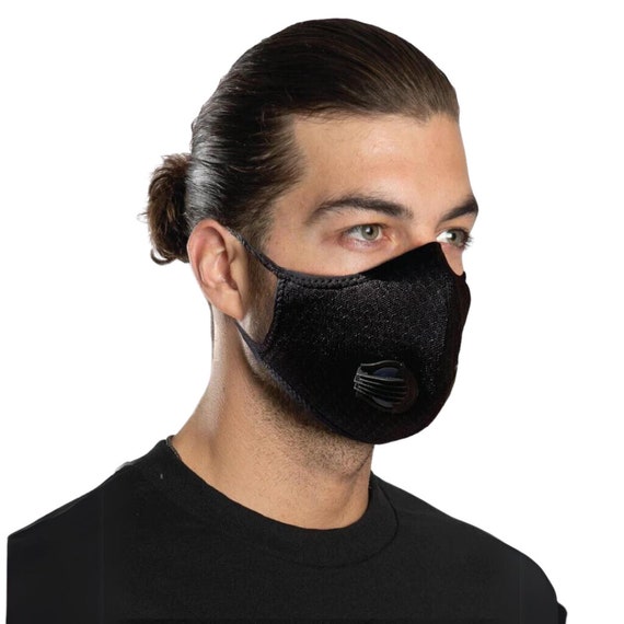 Solid Black With One Way Discharge Valve Riding Mask | Pair of 2