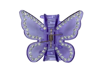 May include: Purple butterfly hair clip with clear rhinestones.