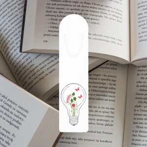 Zakładka do żarówki Inspire Light Bulb – aluminiowa zakładka do książki Floral & Butterfly | Podnoszący na duchu prezent dla nauczycieli, pisarzy i czytelników