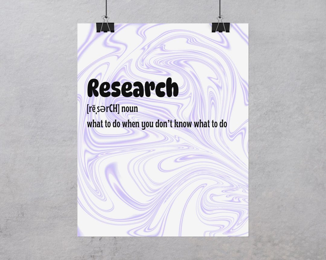 Research Definition Print – Groovy Quote Art | Trippy Purple and White ...