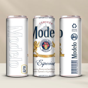 Modelo 20oz skinny bekerverpakking | Sublimatie digitale download bierdrinker wrap | Modelo-waaierafdruk