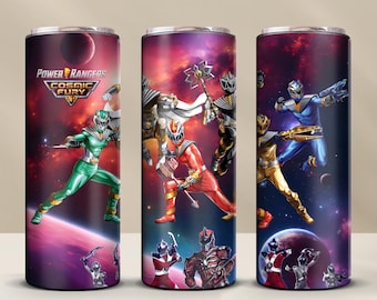 Power Rangers 20oz Skinny Tumbler Wrap | Rangers Cartoon PNG Instant Download