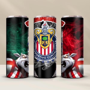 Chivas Soccer 20oz Skinny Tumbler Wrap |  Mexican Soccer Team PNG Sublimation Design