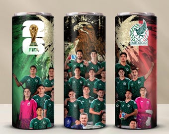 FIFA Messico 2026 - Bicchiere termico skinny da 20 oz / Design a sublimazione PNG Coppa del Mondo