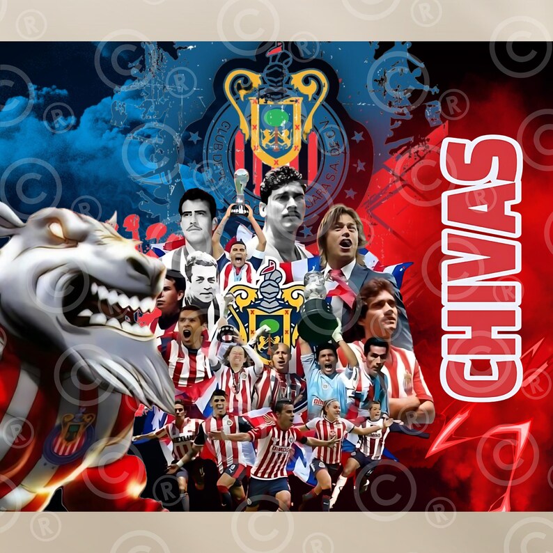 Chivas Soccer 20oz Skinny Tumbler Wrap | Mexican Soccer Team PNG ...
