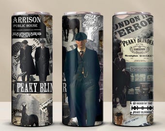 Envoltura para vaso delgado de Peaky Blinders / Diseño de sublimación PNG de Thomas Arthur John Shelby