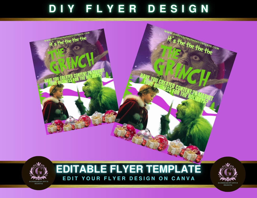 Grinch Holiday Flyer Template From Canva Etsy Grinch Holiday Flyer Template From Canva Etsy