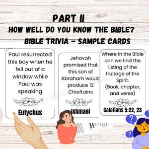 JW Bible Trivia Parte II, Quiz divertente, 96 domande e risposte, Test di conoscenza, Divertimento in famiglia, Serata di giochi, Culto in famiglia, File di 16 pagine, PDF digitale, **Nessun rimborso**