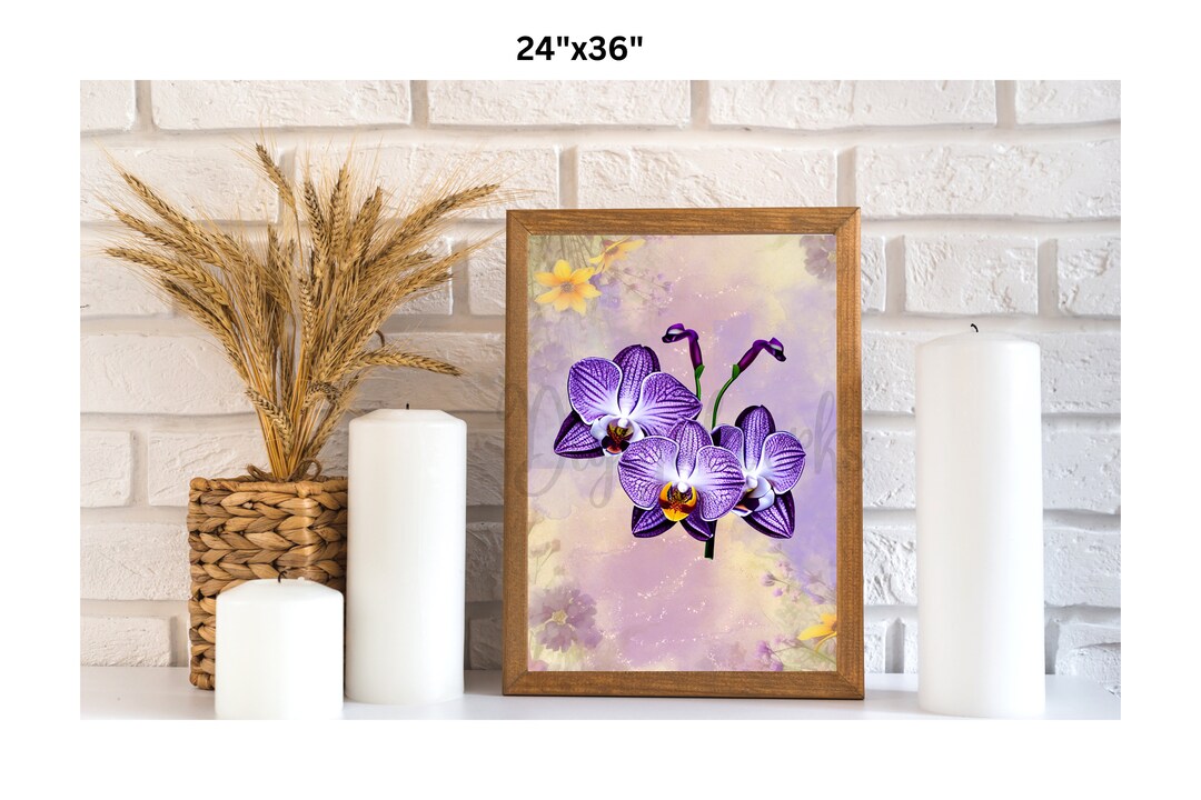 Purple Orchid, Wall Art, Digital Download, Nothing to Ship, 24x36