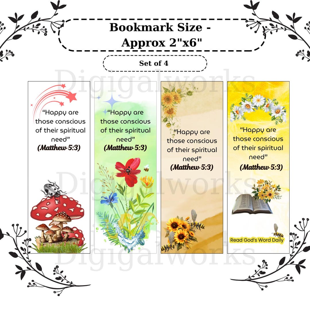 JW 2026 Year Text Bookmark, Matthew 5 Verse 3, Digital Download ...