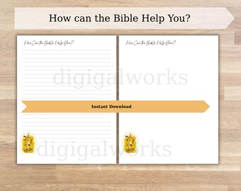 How Can the Bible Help You? JW Letter Writing Template, Stationery, Floral Bee House, US Letter, Lined and Unlined, Digital Download, PDF