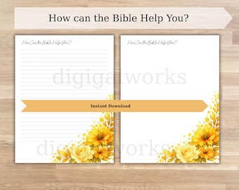 How Can the Bible Help You? JW Letter Writing Template, Stationery, Flower Side Border, US Letter, Lined and Unlined, Digital Download, PDF