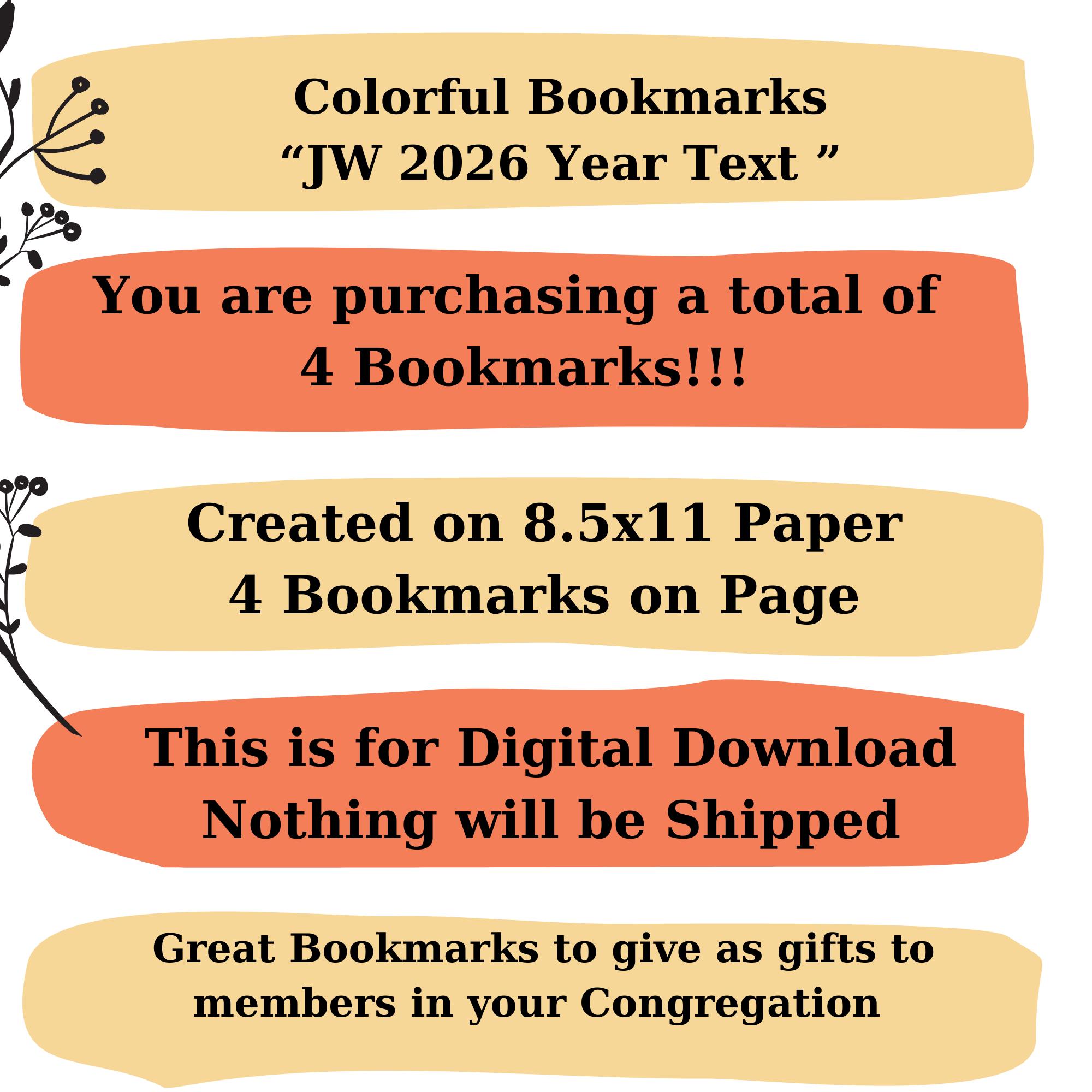 JW 2026 Year Text Bookmark, Matthew 5 Verse 3, Digital Download ...