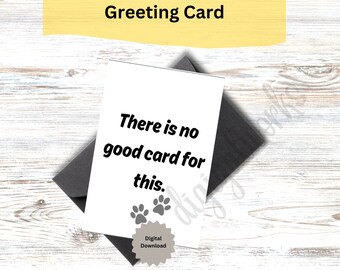 Loss of Pet Greeting Card, Dog Sympathy Empathy, No Words, 5x7, Portrait Style Card, Condolence Grieving, NO ENVELOPE, Card Only