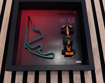 F1 Picture Frame – Abu Dhabi Yas Marina Circuit | Lando Norris Edition 3D Race Track & F1 Car 1/43
