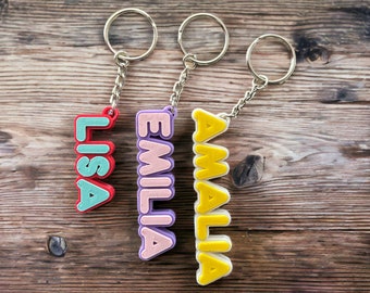 3D Personalized Two-Tone Keychain DUNKIN SUNS - 3D Printed Custom Name