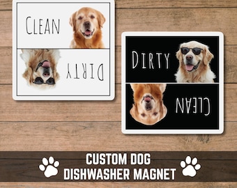 Custom Dog Photo Dishwasher Magnet, Kitchen Accessory Gift for Dog Owners