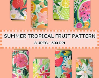 Preppy Summer Tropical Fruit Patterns, Colorful Fruit Print, Preppy Oranges Repeat Pattern, Summer Fabric Design, Preppy Fabric