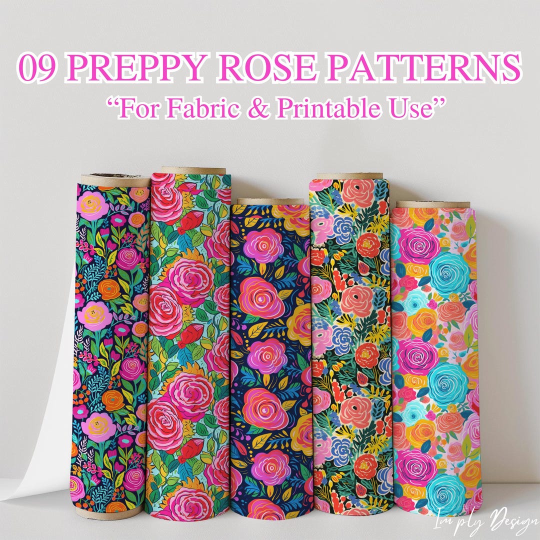 Preppy Rose Seamless Pattern-instant Download-preppy Digital Paper ...