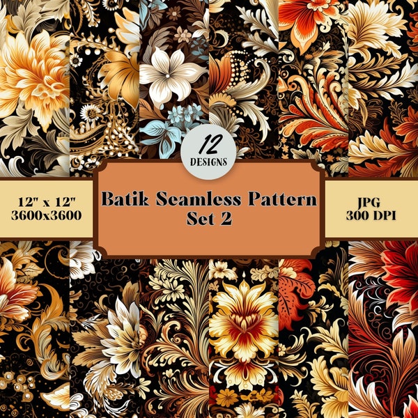 Batik Seamless Pattern, Batik Wallpaper, Digital Paper, Background, Scrapbook Paper, Printable paper, Batik wrapping paper, Repeating Paper