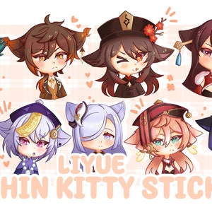 Genshin Kitty Stickers! 「Liyue edition!」