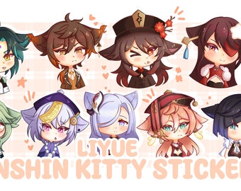 Genshin Kitty Stickers! 「Liyue edition!」