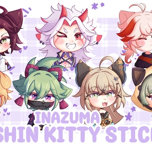 Genshin Kitty Stickers! 「Inazuma edition!」